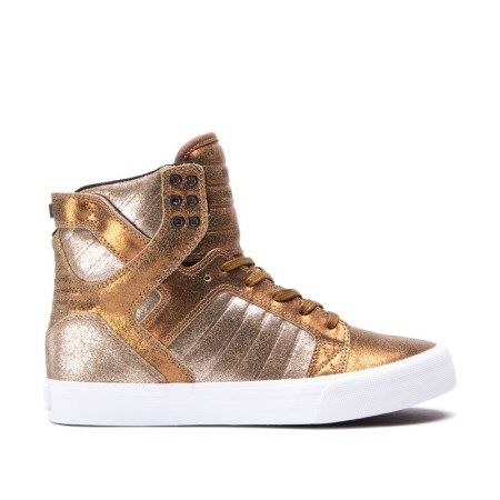 Supra Skytop Womens High Tops Shoes Gold UK 61PLR